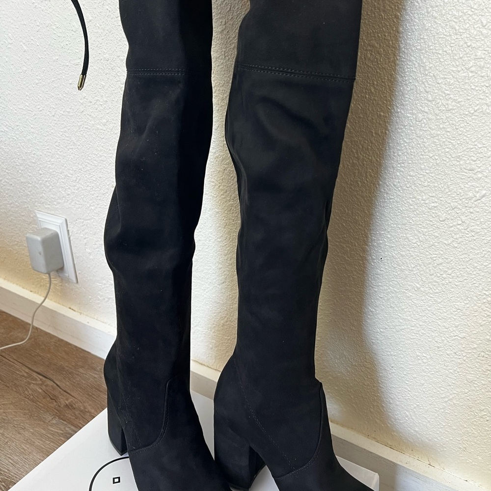 Steve Madden Black Suede Over-the-Knee Norri Boots Size 5.5W - Picture 7 of 12